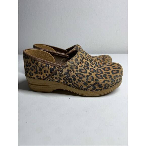 Dansko Leopard Print Clogs in Brown - Picture 2 of 16